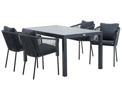 Tavolo HAGEN L160 cm + 4 Sedie BRAVA grigio