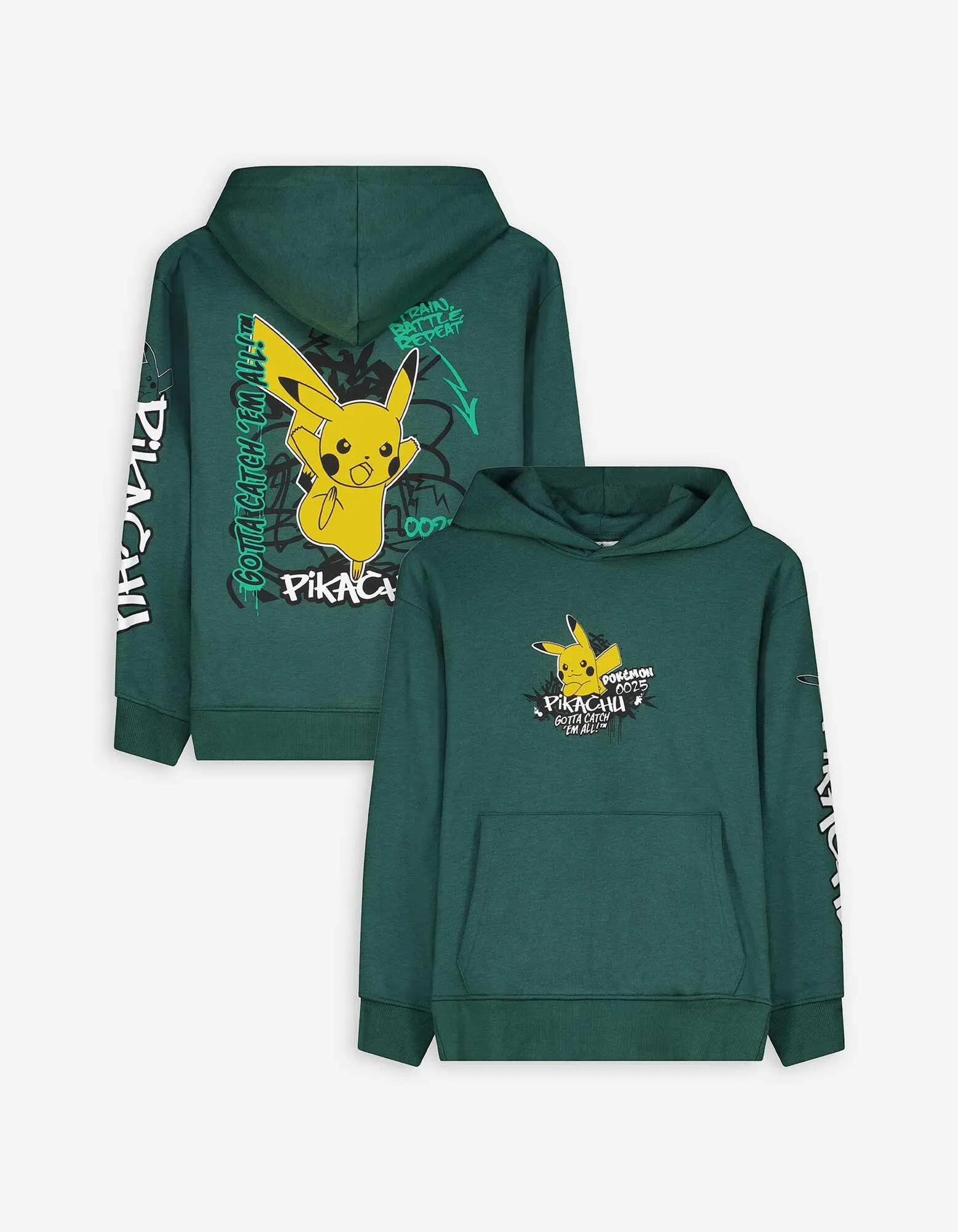 Felpa con cappuccio - Pokémon - verde scuro