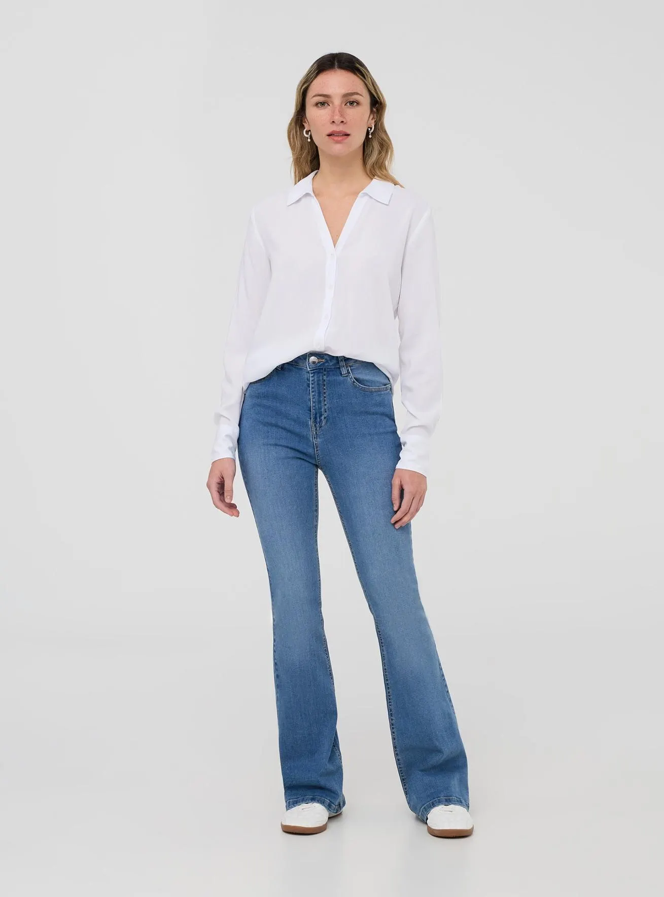 Camicia ampia a tinta unita Bianco ottico