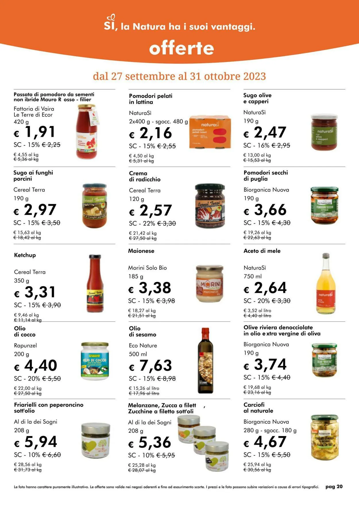 NaturaSì da 1 ottobre a 31 ottobre di 2023 - Pagina del volantino 20