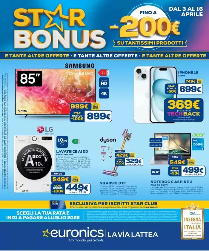 Star bonus -200€ su tantissimi prodotti da 3 aprile a 16 aprile di 2025 - Pagina del volantino 1