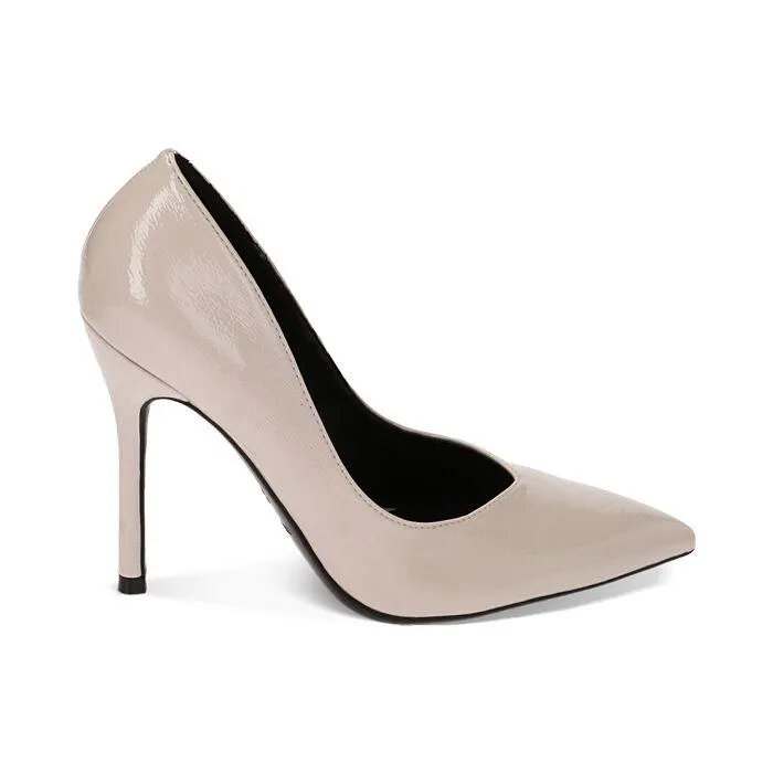 Décolleté panna in naplak, tacco 10,5 cm