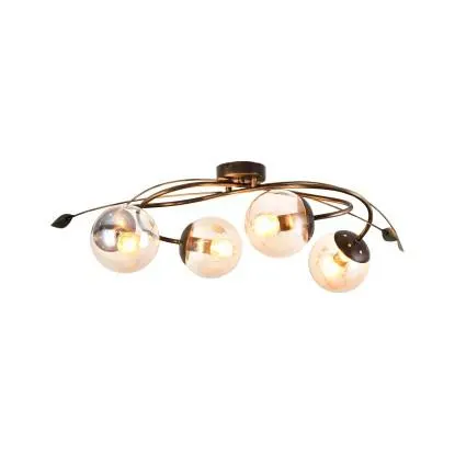 Plafoniera da parete in metallo Cecile E14 40 W marrone e oro