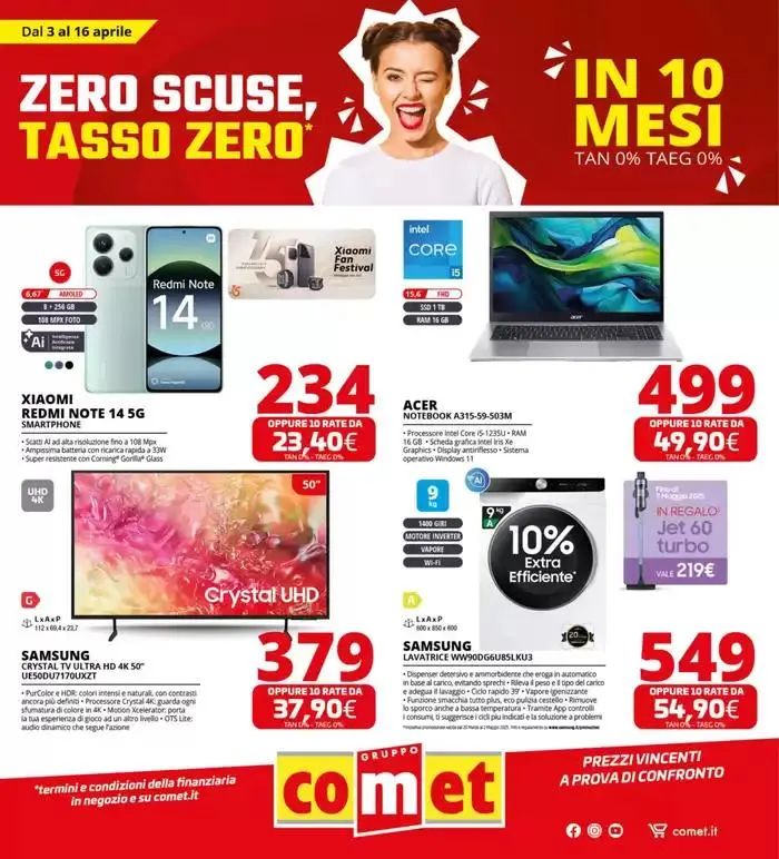 Zero scusa, tasso zero da Comet! da 3 aprile a 16 aprile di 2025 - Pagina del volantino 1