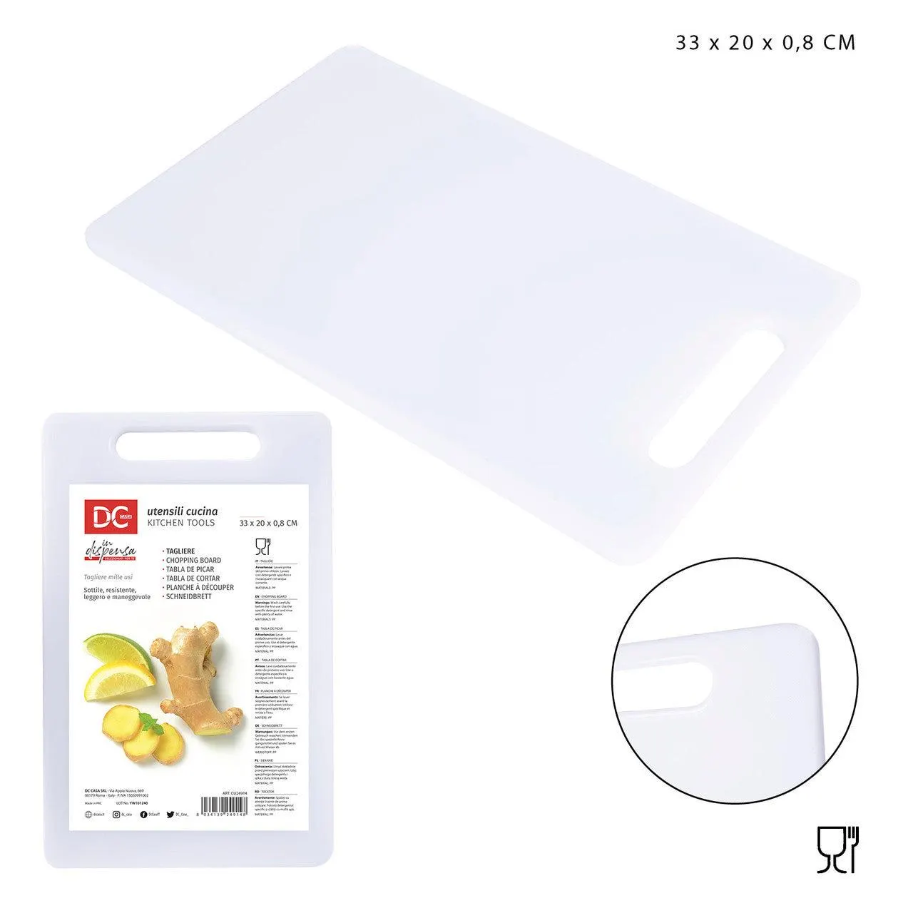 Dc Plastic Cutting Board 33X20 cm
