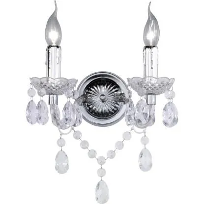 Applique Trio Luster 2 luci con pendenti 26 cm trasparente