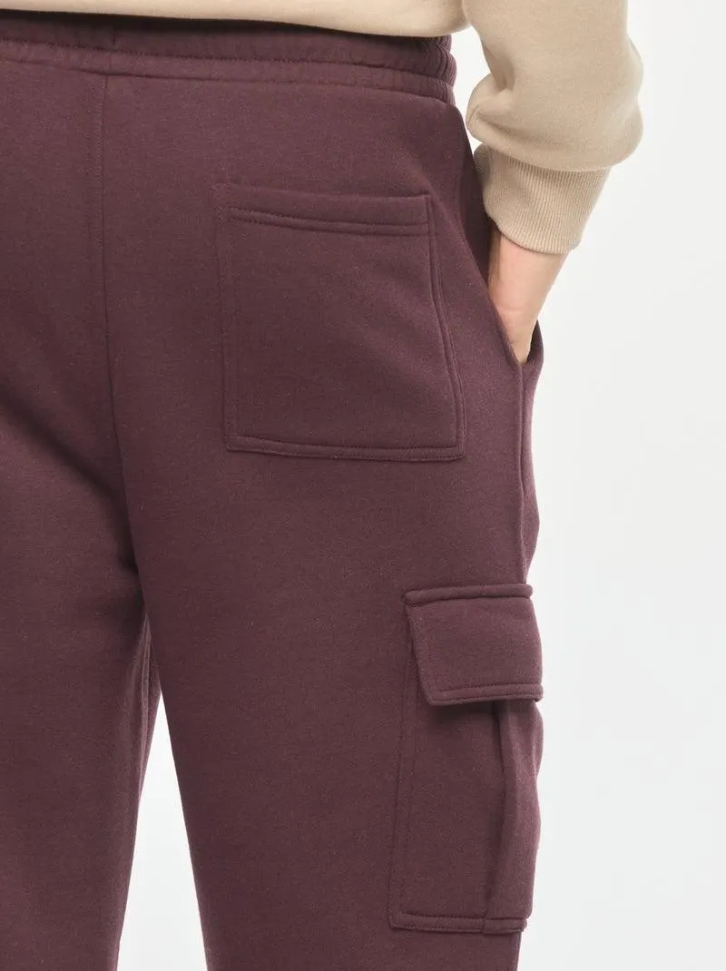 Joggers in tessuto felpato multi-tasche in tessuto felpato - Viola