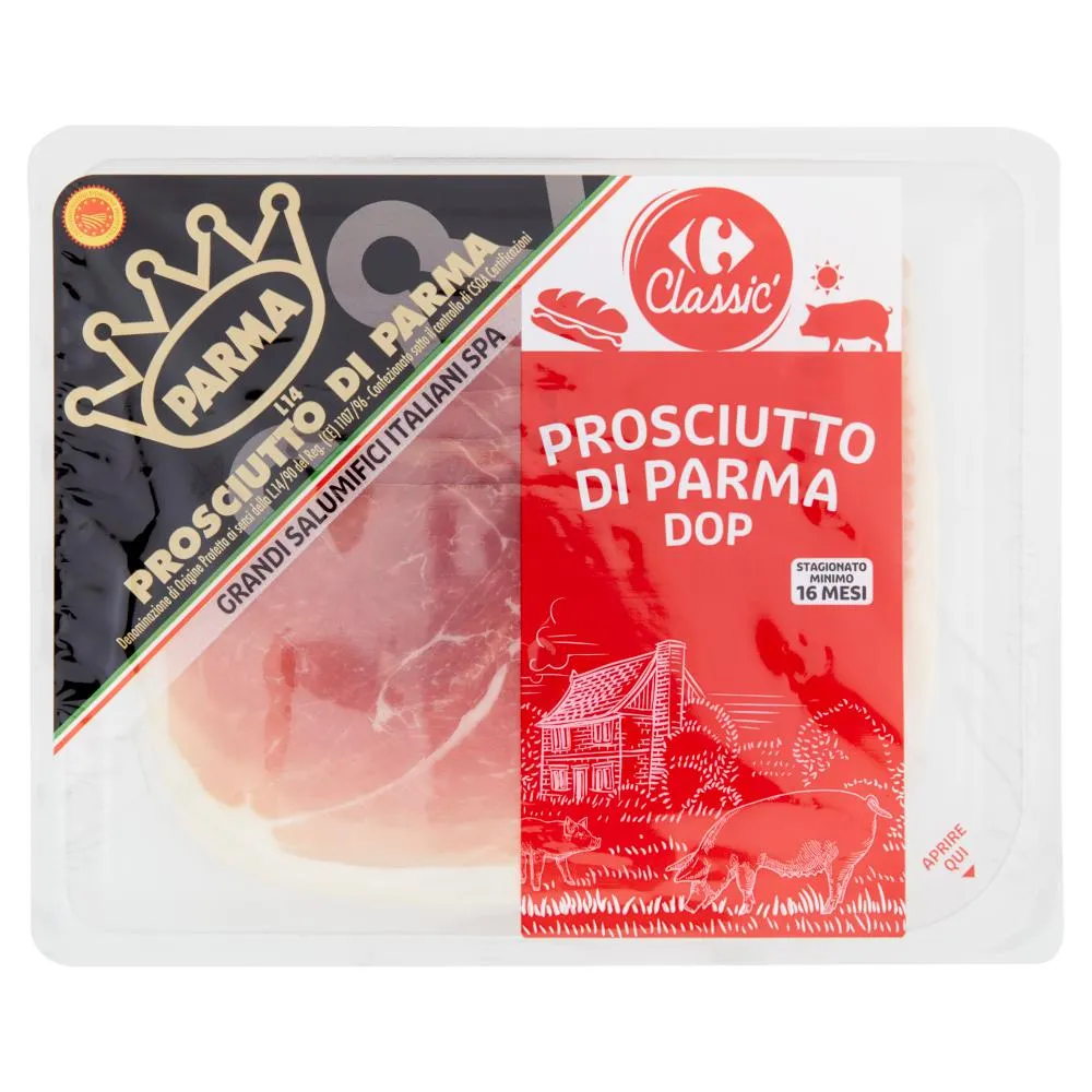 Carrefour Classic Prosciutto di Parma DOP Stagionato Minimo 16 Mesi 90 g