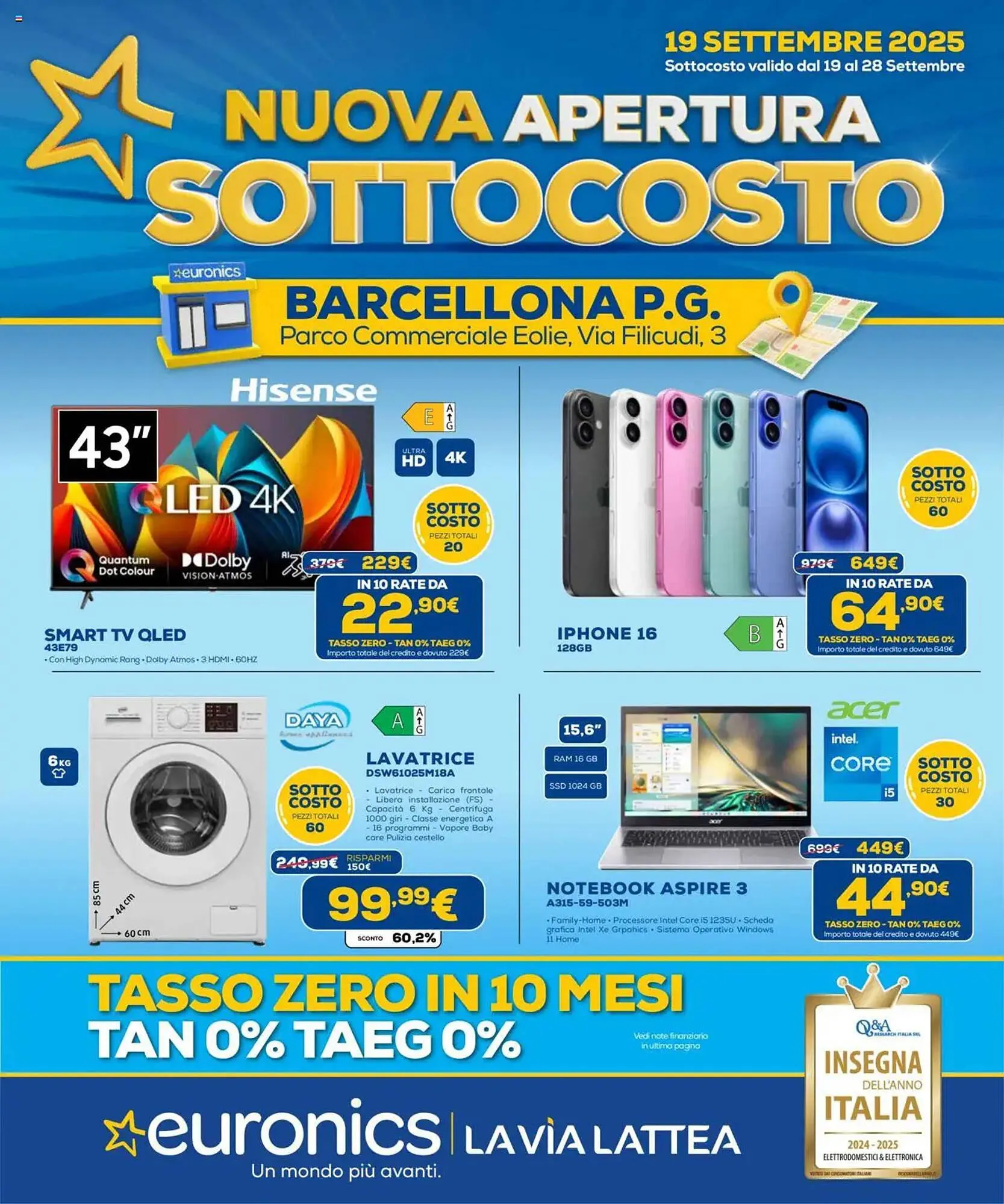 Volantino Euronics da 19 settembre a 28 settembre di 2025 - Pagina del volantino 1