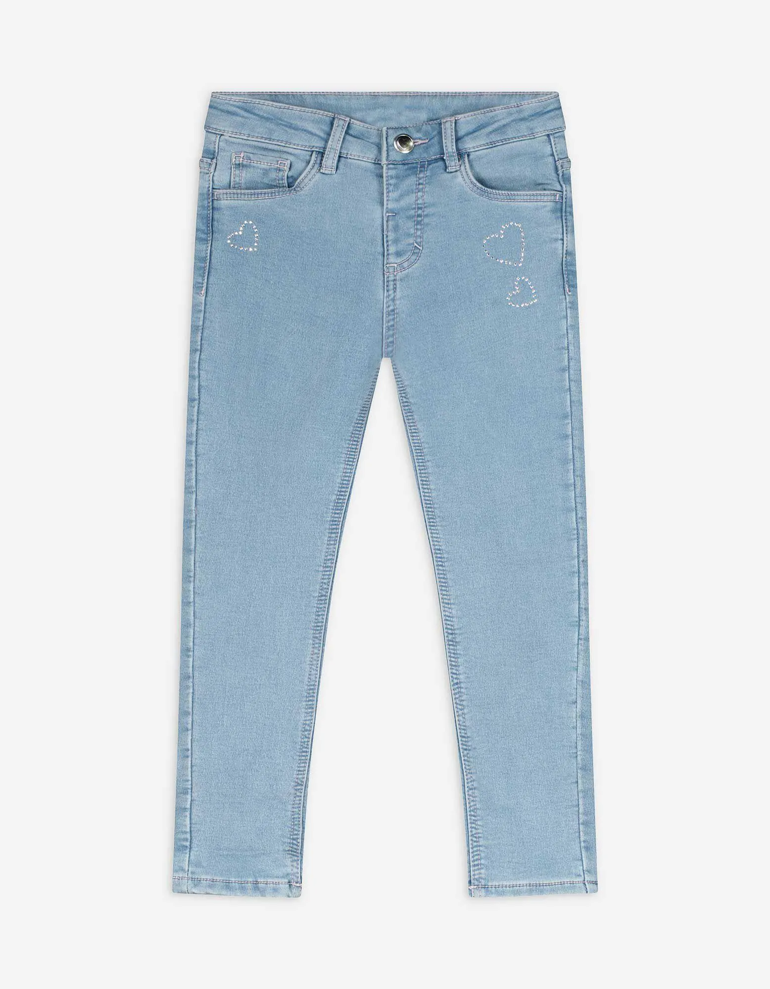 Jeans - Stampa glitterata - celeste