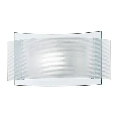 Applique 33x8 cm bianco satinato a righe