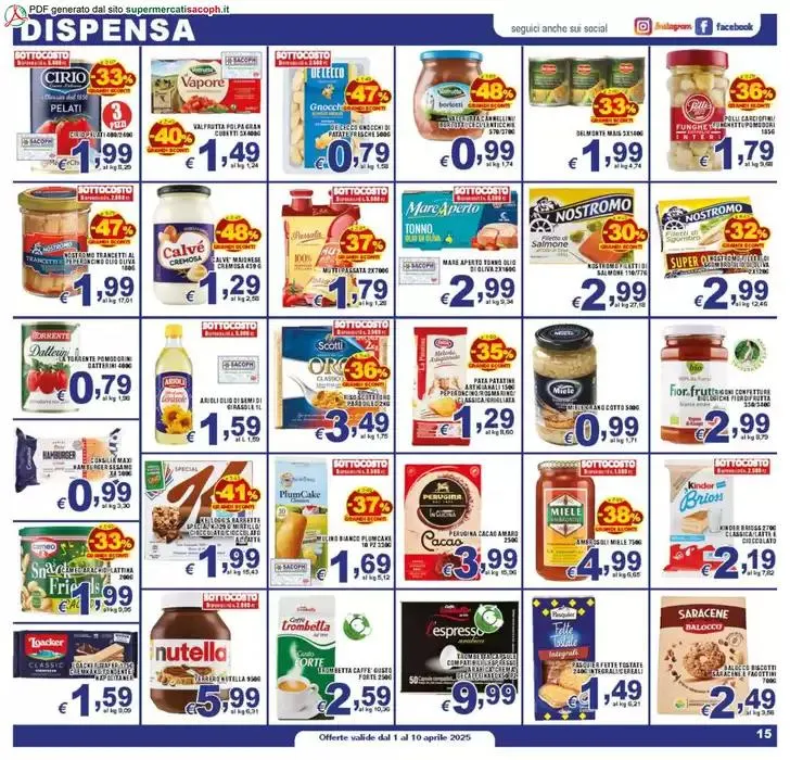 Sottocosto da 1 aprile a 10 aprile di 2025 - Pagina del volantino 15