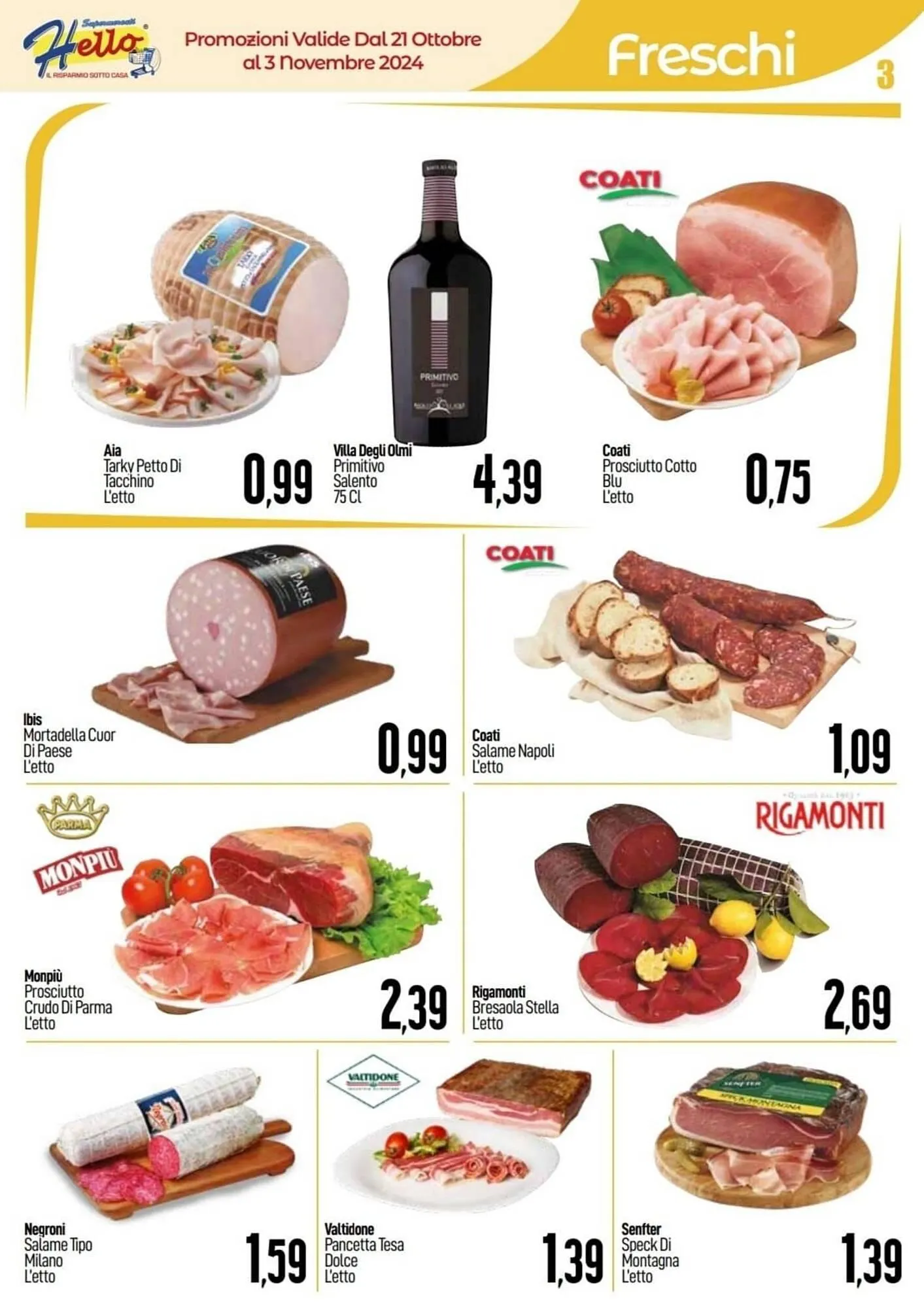 Volantino Hello Supermercati da 21 ottobre a 3 novembre di 2024 - Pagina del volantino 3