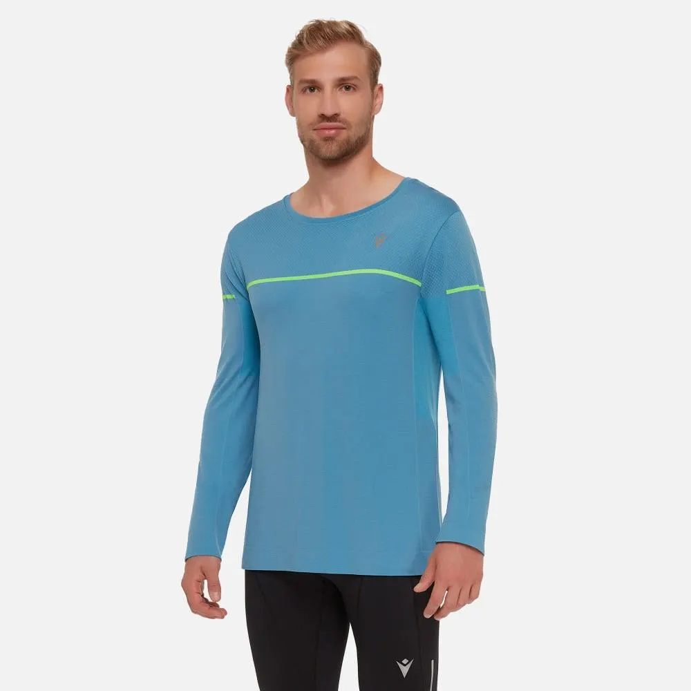 Maglia running da uomo senza cuciture celeste michael
