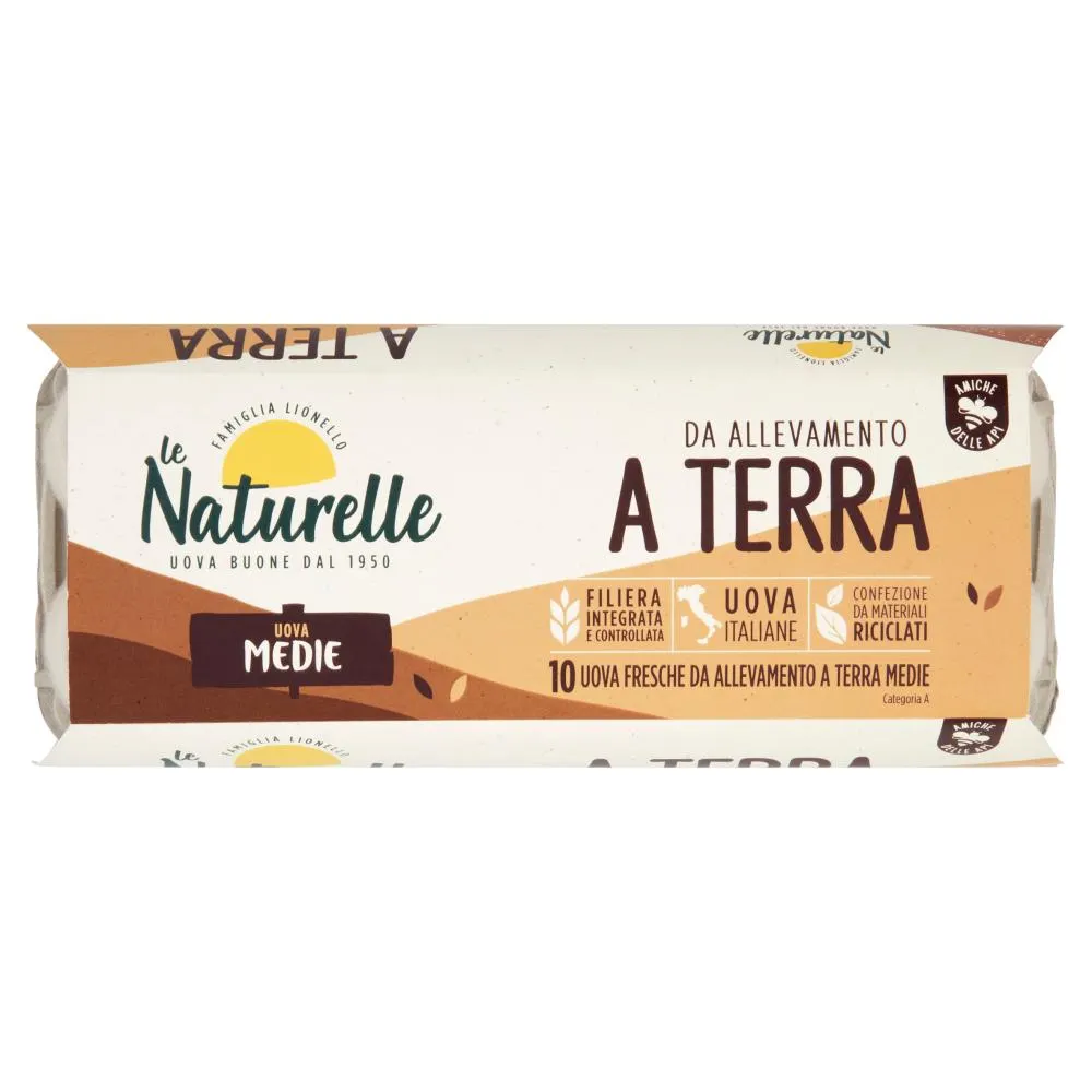 le Naturelle 10 Uova Fresche da Allevamento a Terra Medie