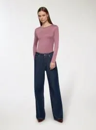 T-shirt basic maniche lunghe Malva