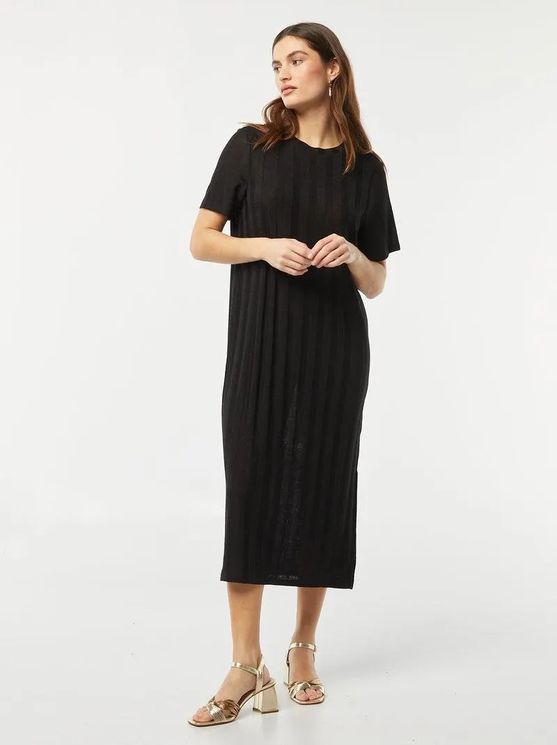 Vestito in maglia leggera - nero