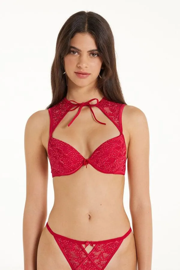 Reggiseno Super Push-up Los Angeles Red Roses Pois