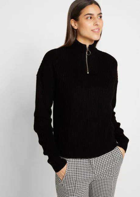 Maglione con colletto e zip