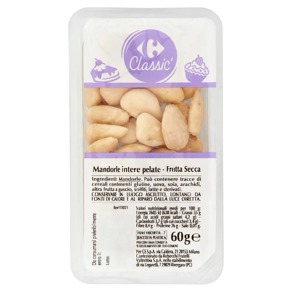 Carrefour Classic Mandorle intere pelate 60 g