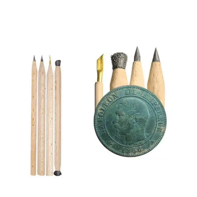 Le Crayon à André ® - Set di 4 matite da grattare