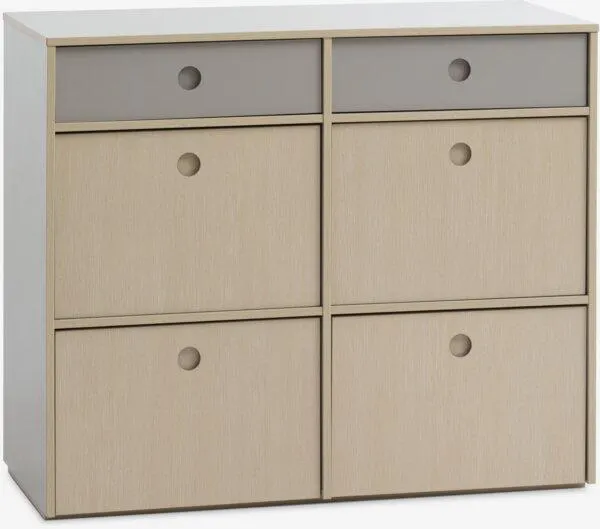 Cassettiera 3+3 cassetti ANNISSE grigio/naturale