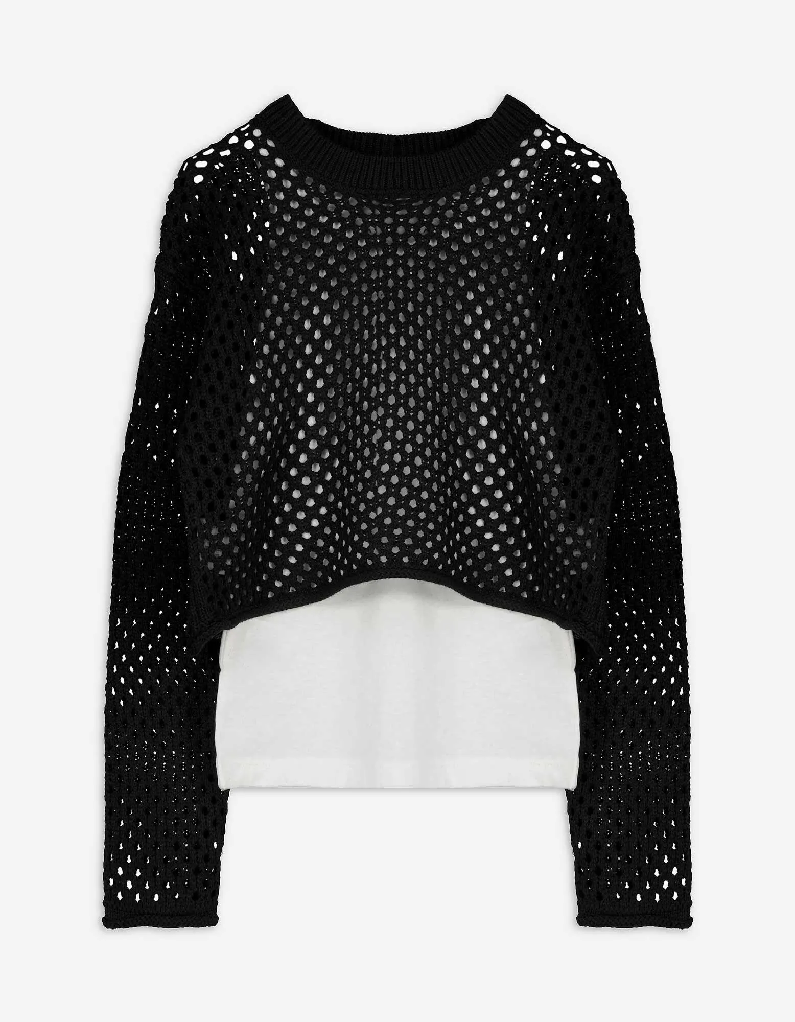 set di felpa corta e top - nero