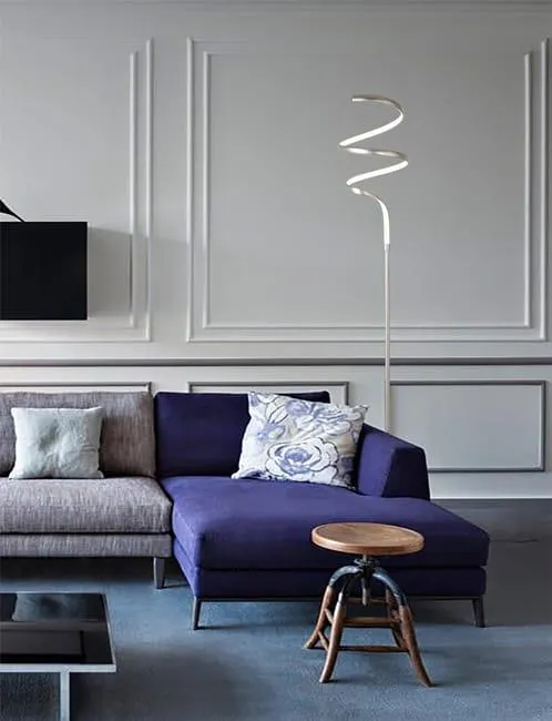 Lampada da terra LED Mindy argento, luce bianco naturale 1500 lumen NOVECENTO