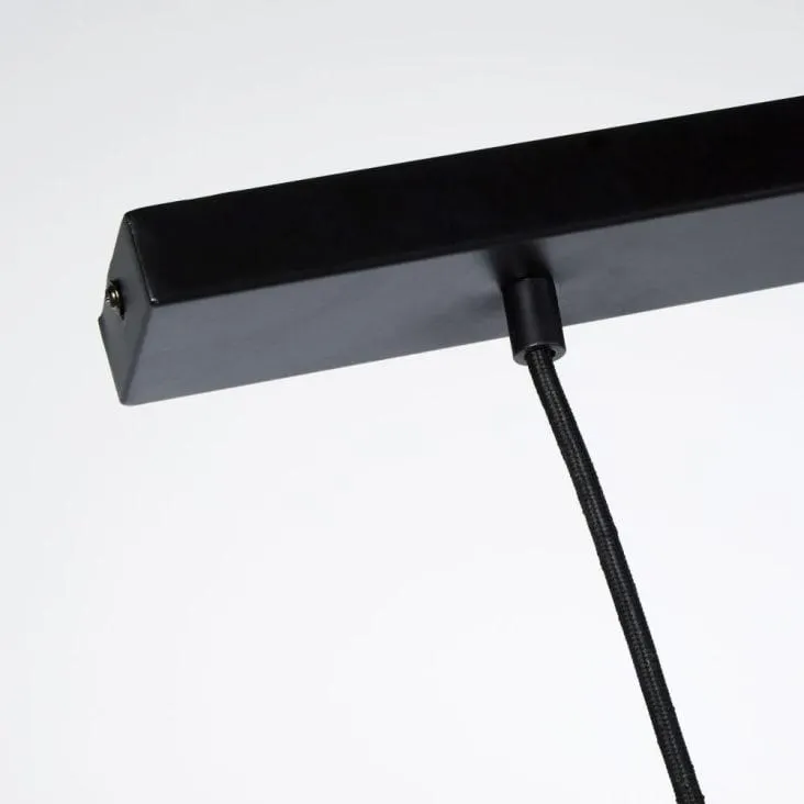 Lampada a sospensione con 4 globi in vetro fumé e metallo nero