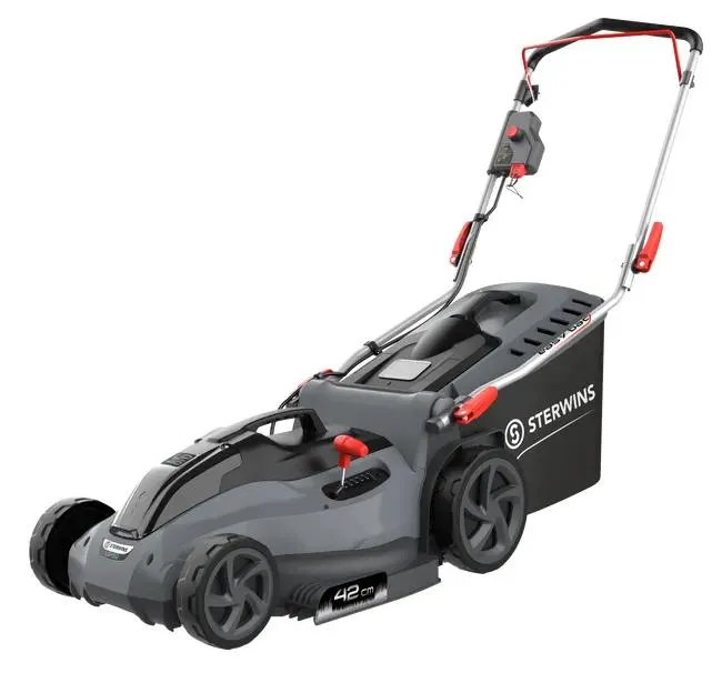 STERWINS - Rasaerba a batteria - 800 W - batteria 40 V - UP40 - Larghezza di taglio 42 cm - Altezza di taglio da 2,5 a 7,5 cm - Contenitore di