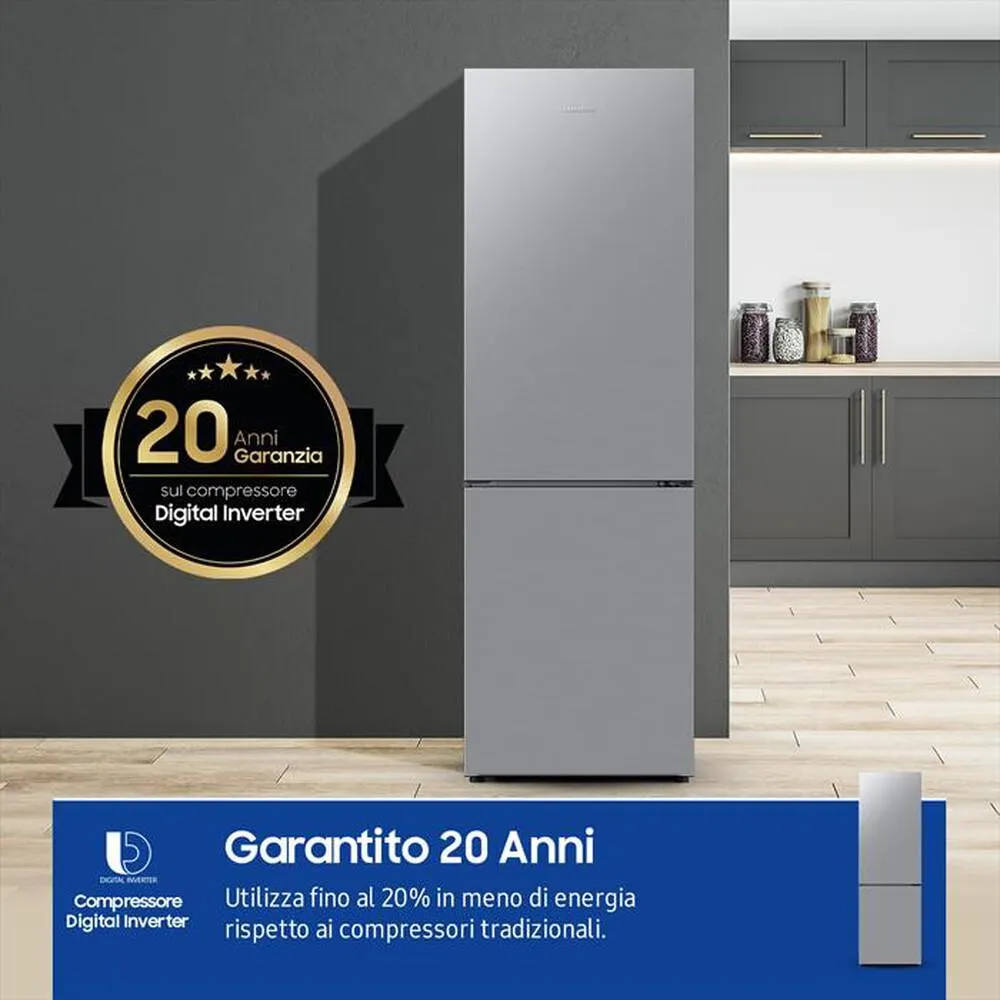 SAMSUNG - Frigorifero combinato RB33B610ESA/EF ClasseE 344lt-SILVER INOX