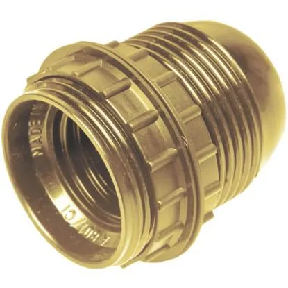 Portalampada E27 con 2 ghiere corpo filettato oro