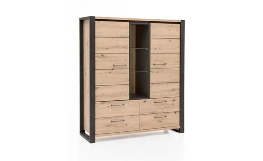 Tenerife madia 2 ante e 4 cassetti artisan con particolari neri