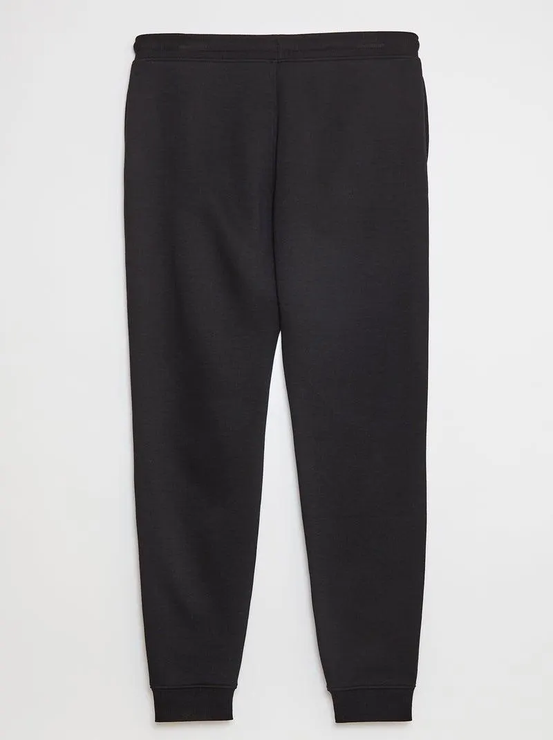 Joggers basic in tessuto felpato - L38 - nero