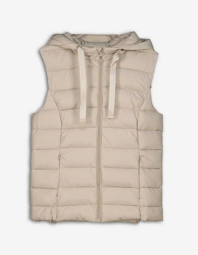 Gilet trapuntato - Cappuccio