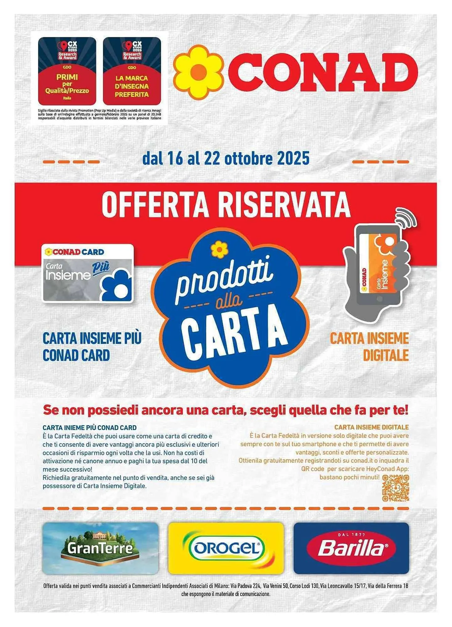 Volantino Conad da 16 ottobre a 22 ottobre di 2025 - Pagina del volantino 1
