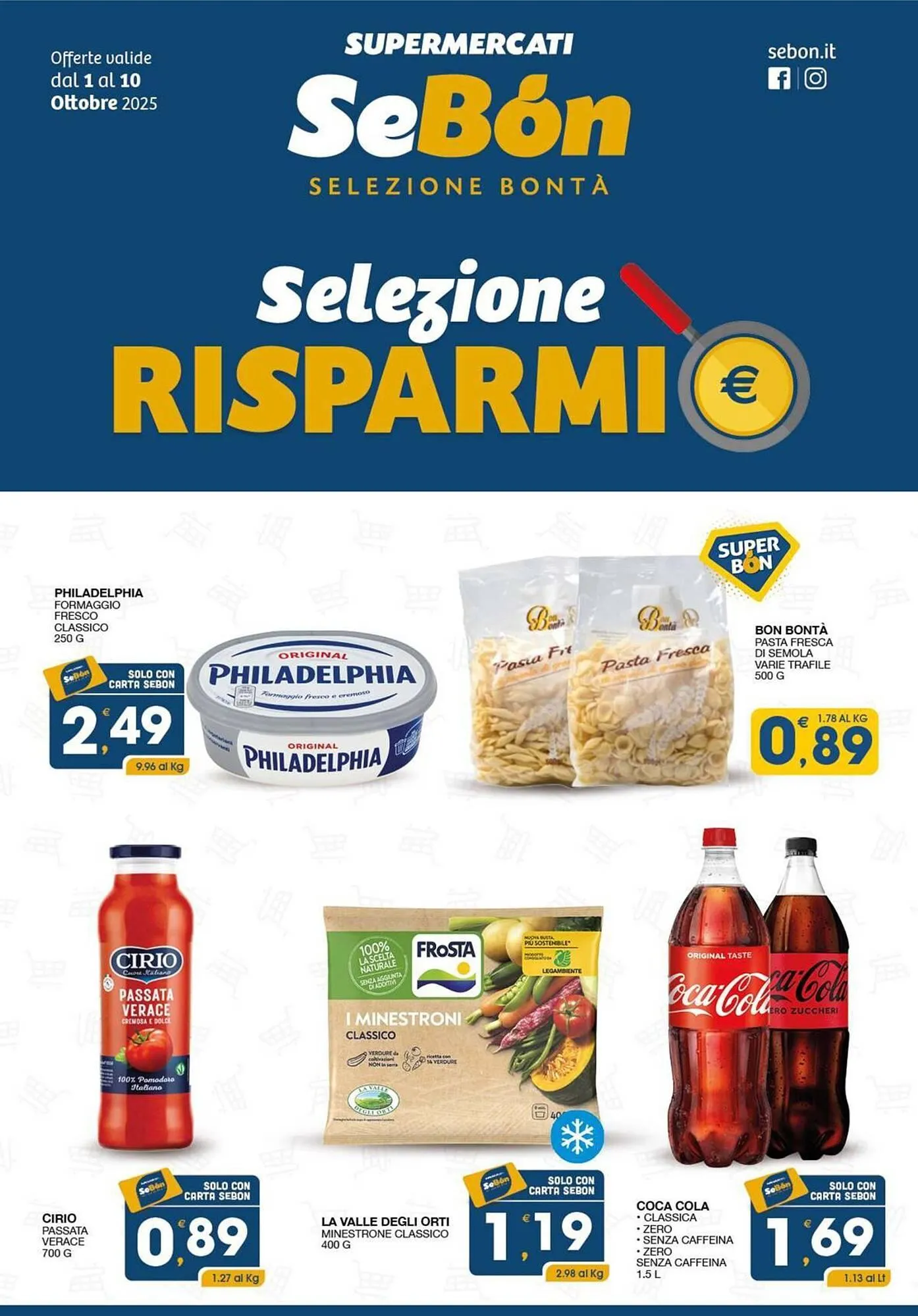 Volantino SeBón Supermercati da 1 ottobre a 10 ottobre di 2025 - Pagina del volantino 1