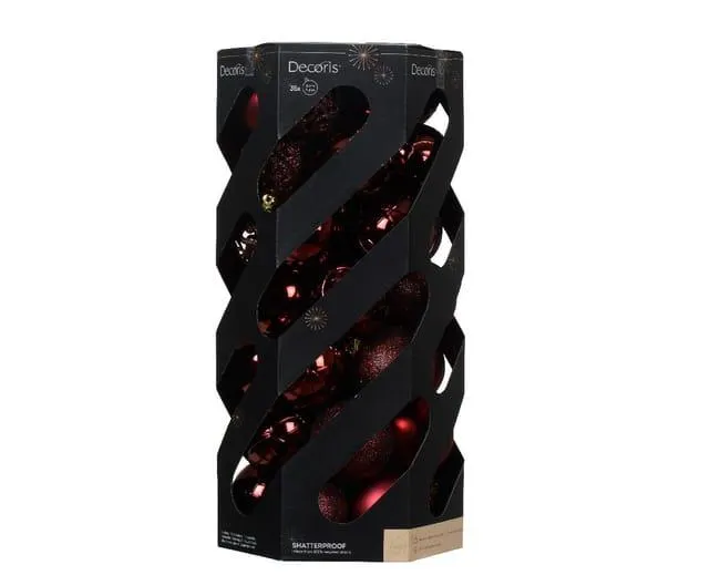 Sfera natalizia in polistirene bordeaux Ø 6 cm confezione da 35 pezzi