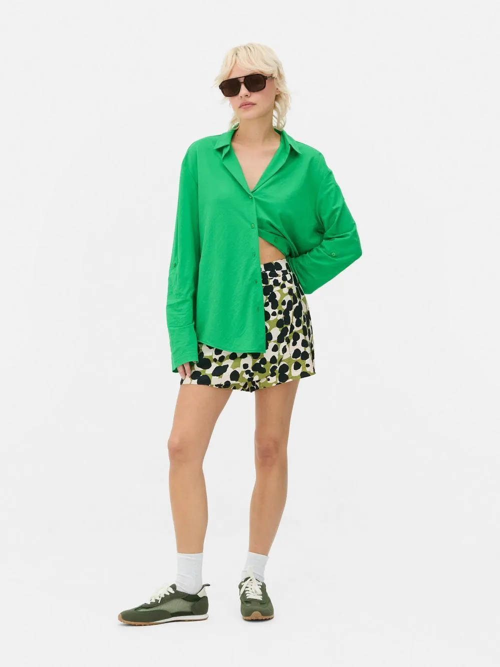 Camicia con bottoni in jersey