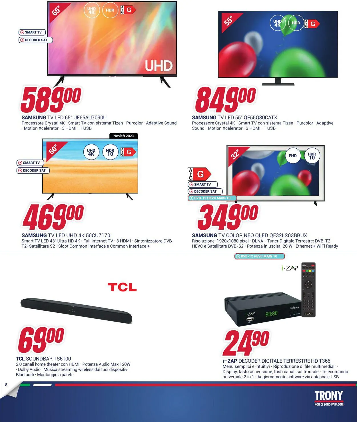 Trony - Napoli Volantino attuale da 19 gennaio a 31 gennaio di 2024 - Pagina del volantino 8