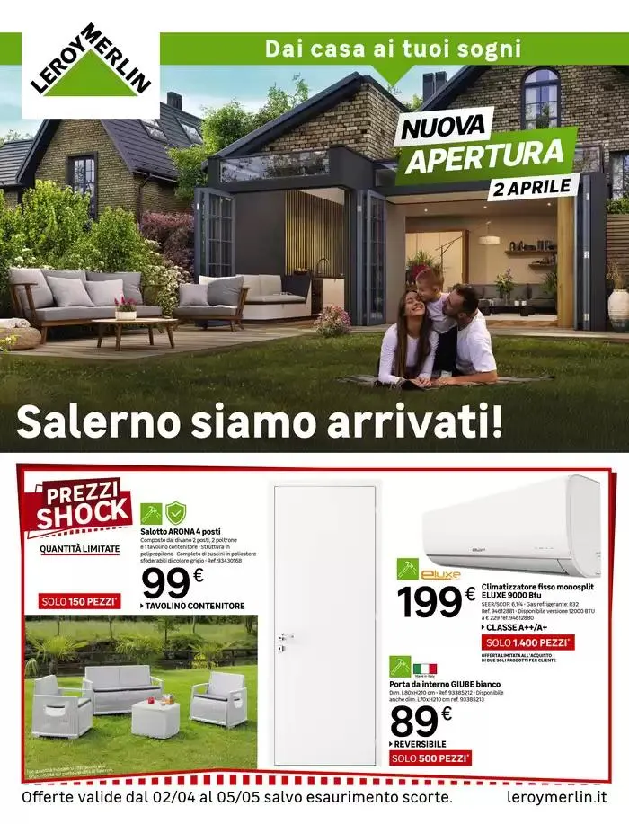 Nuova apertura di Leroy Merlin a Salerno! da 2 aprile a 5 maggio di 2025 - Pagina del volantino 1