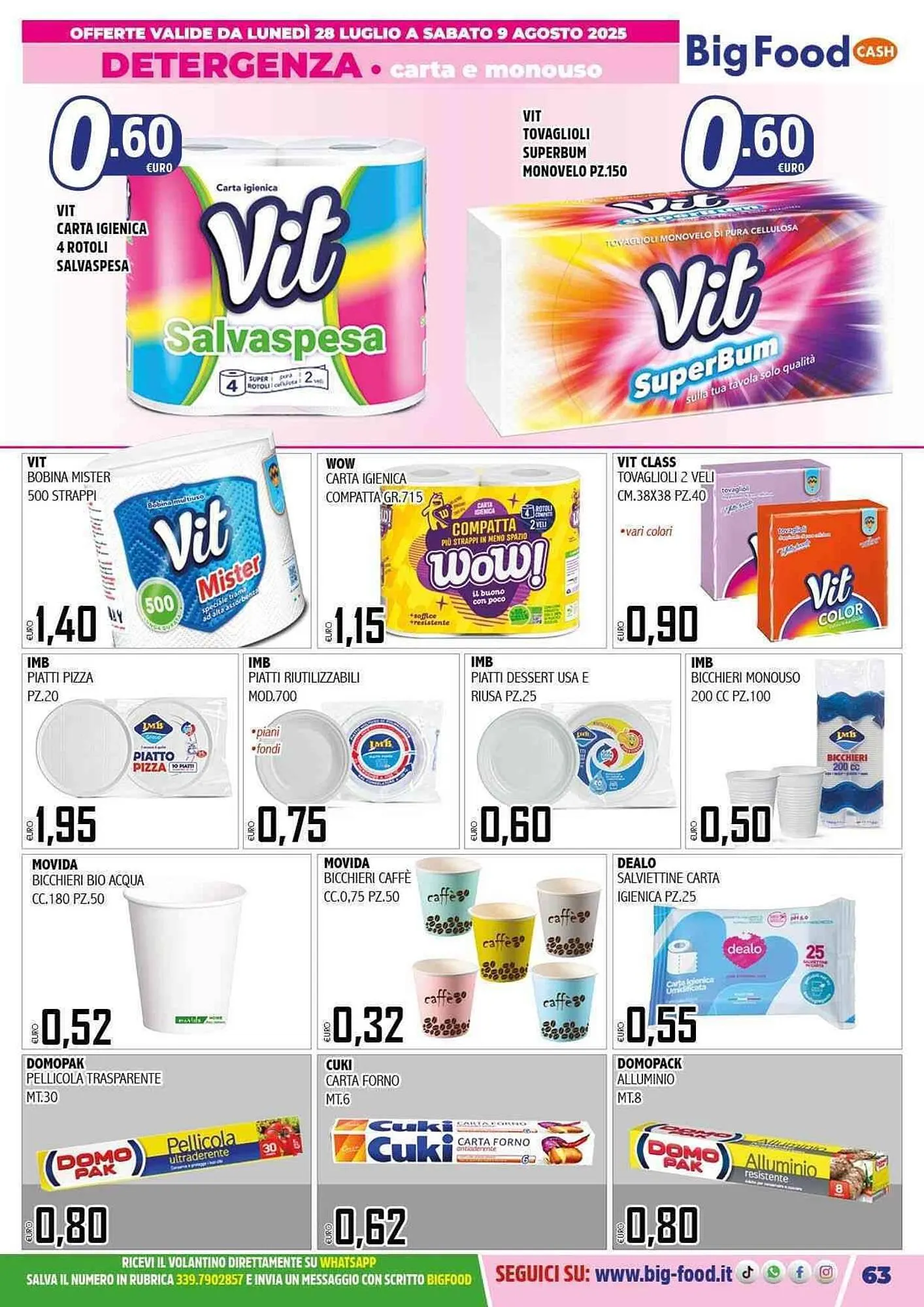 Volantino Big Food da 28 luglio a 9 agosto di 2025 - Pagina del volantino 63
