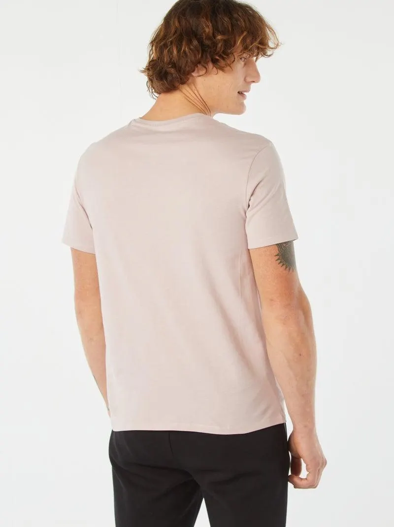 T-shirt stampata a maniche corte - ROSA