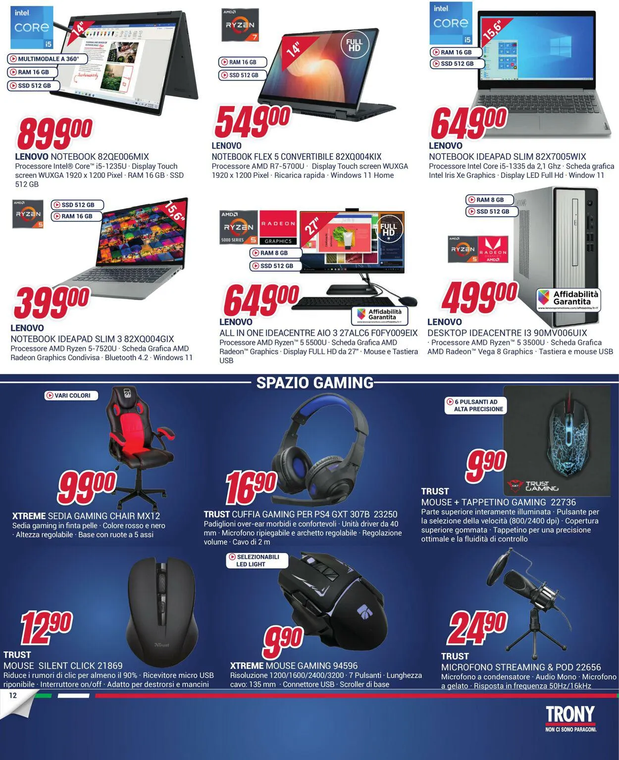 Trony - Napoli Volantino attuale da 19 gennaio a 31 gennaio di 2024 - Pagina del volantino 12