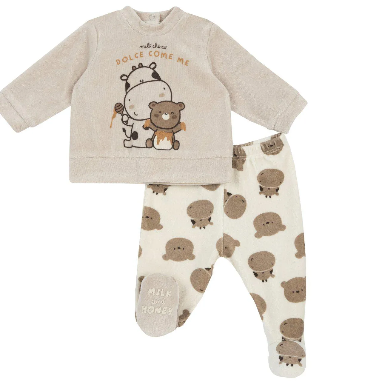 Completo maglia e pantaloni con piedini