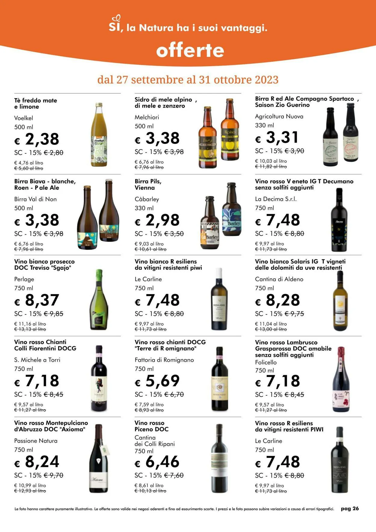 NaturaSì da 1 ottobre a 31 ottobre di 2023 - Pagina del volantino 26