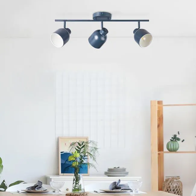 Faretto decorativo senza fonte luminosa 3 luci Tonka grigio/ blu in metallo E14 18W INSPIRE Vedi i dettagli del prodotto