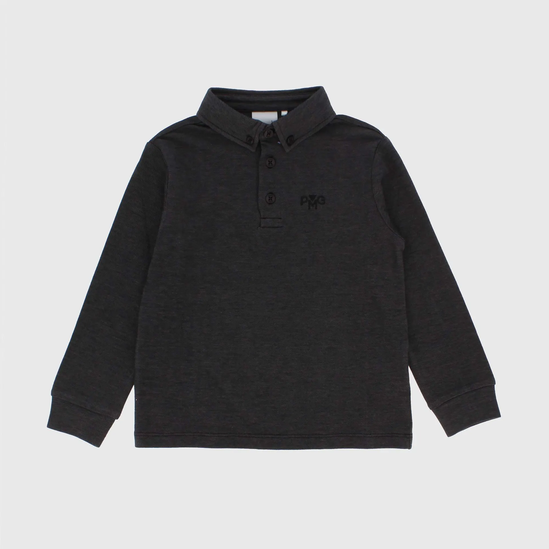 Polo in piquet da bambino, grigio