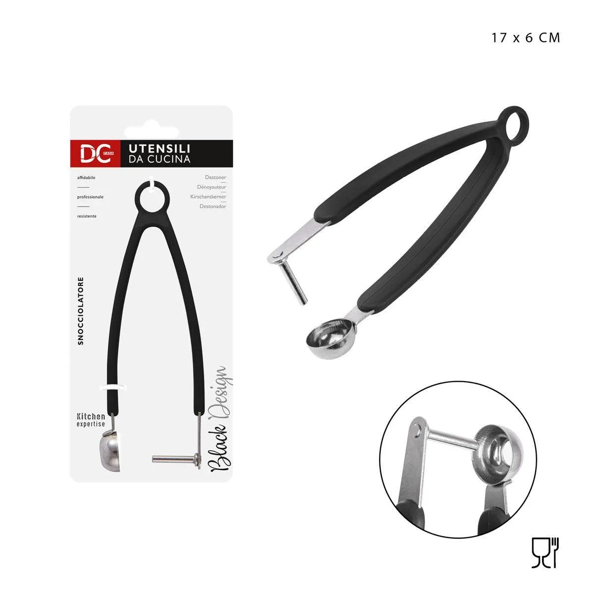 Dc - L/Black Steel Pitter 17X6Cm