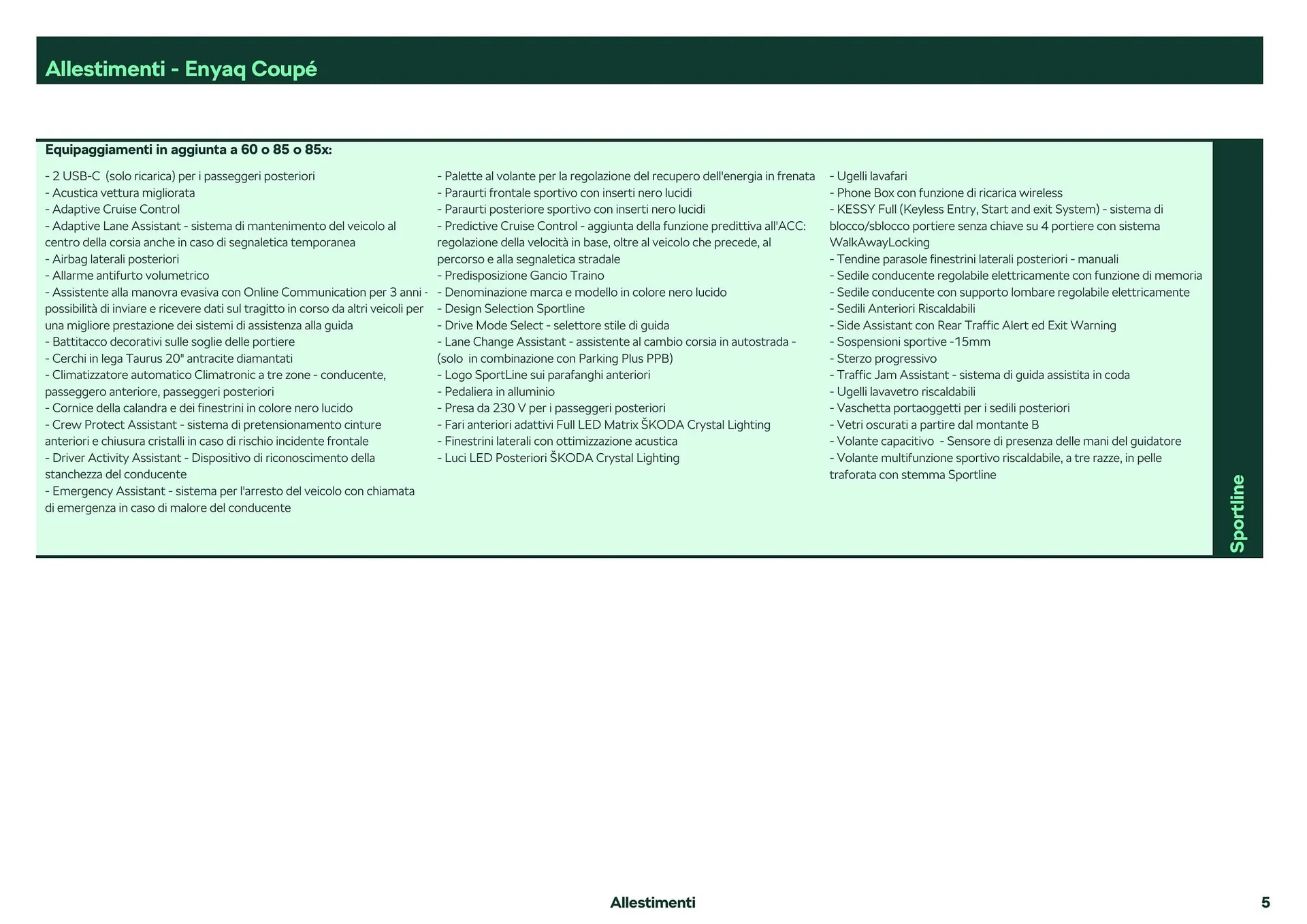 Volantino Skoda Enyaq Coupé da 26 febbraio a 28 dicembre di 2024 - Pagina del volantino 5